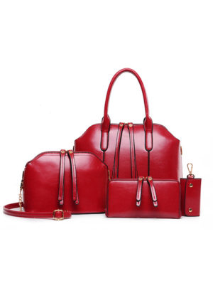 Ruby Leather Purse set (4 pieces)