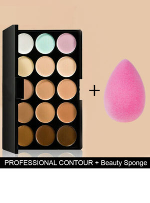 Professional 15 Color Contour & Brush & Sponge