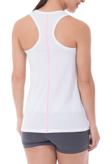 active graphic tank- Arctic White Combo-backview