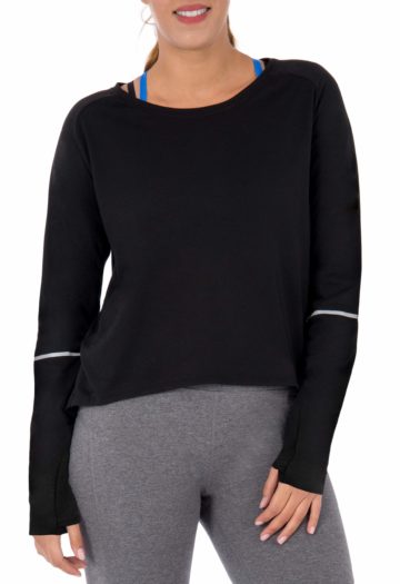 Athletic Works Women’s Performance Long Sleeve Training Tee black front