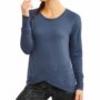 Avia Women’s Athleisure Soft French Terry Tulip Hem Tunic Sweatshirt blue