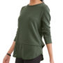 Women’s Athleisure French Terry Lace Up Back Sweatshirt Deep Forest 2