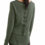 Women’s Athleisure French Terry Lace Up Back Sweatshirt Deep Forest