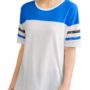 Danskin Now Women’s Active Varsity Graphic & Solid Baseball T-Shirt white blue front