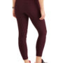 Women’s Active High Rise Moto Mesh Performance Capri Legging burgandy front 2