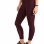 Women’s Active High Rise Moto Mesh Performance Capri Legging burgandy front