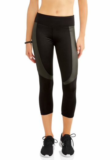 Women's Core Contrast Shine Side Performance Leggings gunmeal front